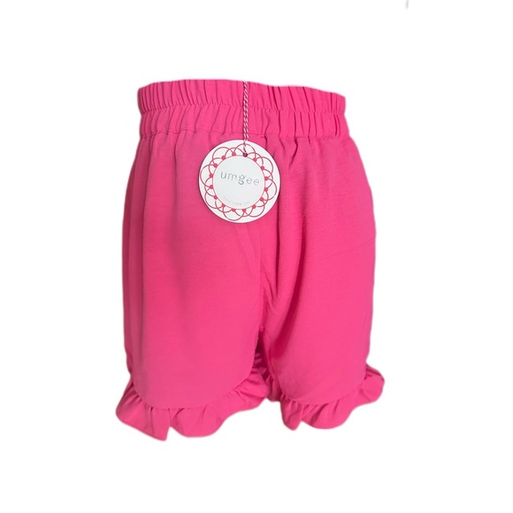 Umgee Pink High Waist Women's Shorts Ruffle trim Oversized Medium - Picture 6 of 13